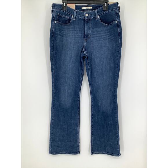 Levis Womens 14 Blue Dark Wash Classic Bootcut Jeans Mid Rise Vintage 90s G30-18 - Picture 2 of 8